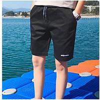 mens mid rise micro elastic chinos shorts pants simple wide leg solid