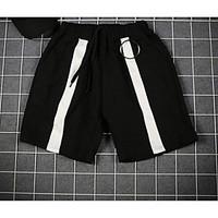 mens mid rise micro elastic active pants simple loose color block