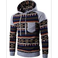 Men\'s Casual/Daily Sweatshirt Print Round Neck Micro-elastic Cotton Long Sleeve All Seasons