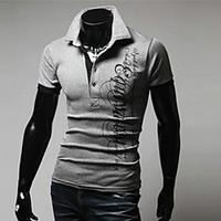 mens print casual t shirt cotton short sleeve black white gray