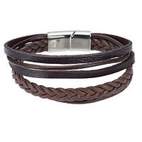 Men\'s Leather Bracelet Wrap Bracelet Jewelry Natural Fashion Leather Alloy Irregular Jewelry For Special Occasion Gift 1pc