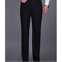 mens high rise micro elastic business pants simple slim solid