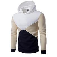 mens casualdaily sports active simple hoodie color block micro elastic ...