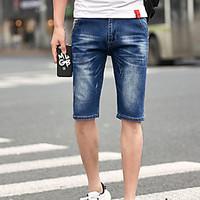 mens mid rise micro elastic shorts pants simple straight solid