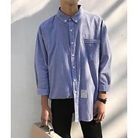 Men\'s Casual/Daily Simple Spring Summer Shirt, Striped Shirt Collar Long Sleeve Cotton Thin