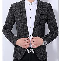 mens work simple spring blazer solid shirt collar long sleeve short po ...