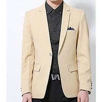 mens work simple spring blazer solid shirt collar long sleeve short ot ...