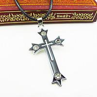 Men\'s Pendant Necklaces Alloy Cross Religious Euramerican White/Blue Jewelry Party Halloween Daily 1set