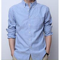 mens casualdaily simple shirt solid button down collar long sleeve cot ...