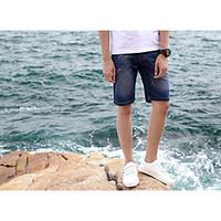 mens mid rise micro elastic jeans pants street chic loose solid