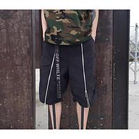 mens low rise inelastic shorts pants simple straight solid letter