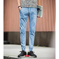 mens mid rise strenchy jeans pants simple slim solid