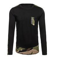 mens casualdaily simple t shirt print round neck long sleeve cotton th ...