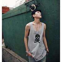 mens casualdaily simple tank top solid print u neck sleeveless cotton