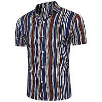 Men\'s Going out Casual/Daily Work Vintage Street chic Summer Fall ShirtFloral Shirt Collar Short Sleeve Cotton Acrylic Medium 916681