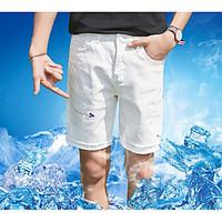 mens mid rise micro elastic shorts pants simple wide leg solid