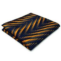 mens pocket square navy blue yellow ripple casual business for men han ...