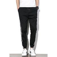 mens high rise micro elastic chinos pants simple slim solid