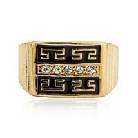 Men Jewelry 2014 Ring 18K Gold Filled Polish Gold Jewelry Rhinestone Rings for Men