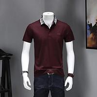 mens daily simple polo solid shirt collar short sleeve cotton