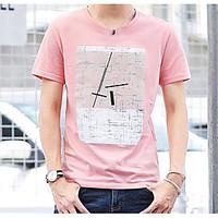 mens daily casual simple t shirt pattern round neck short sleeve cotto ...