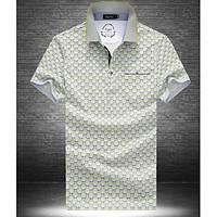 mens daily simple polo print shirt collar short sleeve cotton