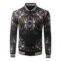 mens casualdaily street chic fall winter jacket print stand long sleev ...