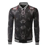 mens casualdaily street chic fall winter jacket print stand long sleev ...