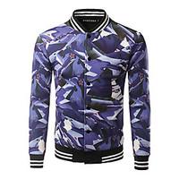 mens casualdaily street chic fall winter jacket print stand long sleev ...