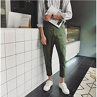 mens high rise inelastic overalls pants simple slim solid