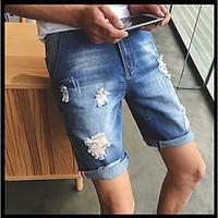 Men\'s Low Rise Micro-elastic Jeans Pants, Street chic Vintage Slim Solid