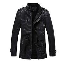 mens going out casualdaily vintage simple fall jacket solid stand long ...