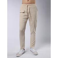 mens mid rise micro elastic skinny pants street chic simple slim solid