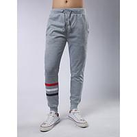 Men\'s Mid Rise Micro-elastic Sweatpants Pants, Street chic Active Slim Color Block