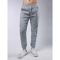 Men\'s Mid Rise Micro-elastic Sweatpants Pants, Street chic Active Slim Solid