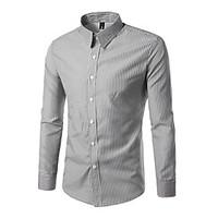 mens casualdaily work simple shirt striped shirt collar long sleeve po ...