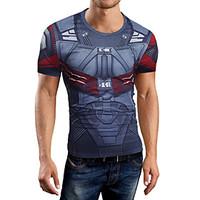 Men\'s Casual/Daily Simple T-shirt, Solid V Neck Short Sleeve Blue Red Black Gray Cotton