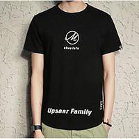 mens casualdaily simple summer t shirt letter round neck short sleeve  ...