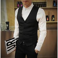 mens casualdaily work simple spring summer vest solid v neck sleeveles ...