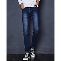 mens mid rise strenchy jeans pants street chic slim solid