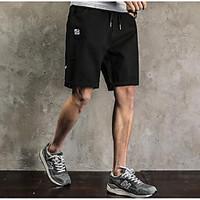 mens mid rise inelastic shorts pants simple loose straight solid