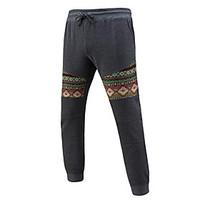 Men\'s Mid Rise strenchy Chinos Sweatpants Pants, Boho Street chic Slim Print
