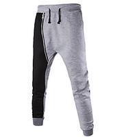 Men\'s Mid Rise Micro-elastic Chinos Sweatpants Pants, Active Simple Slim Solid