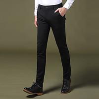 mens low rise micro elastic suit chinos pantsstreet chic vintage simpl ...