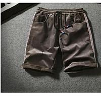 mens mid rise micro elastic shorts pants simple loose solid