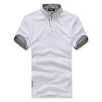 mens short sleeve polo cotton blendpolyester casualwork pure