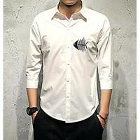 mens casualdaily simple shirt solid shirt collar long sleeve cotton th ...