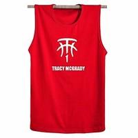 mens casualdaily sports active tank top print letter round neck sleeve ...