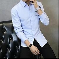 mens work simple spring shirt solid button down collar long sleeve oth ...