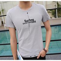 mens going out casualdaily simple active t shirt solid print round nec ...